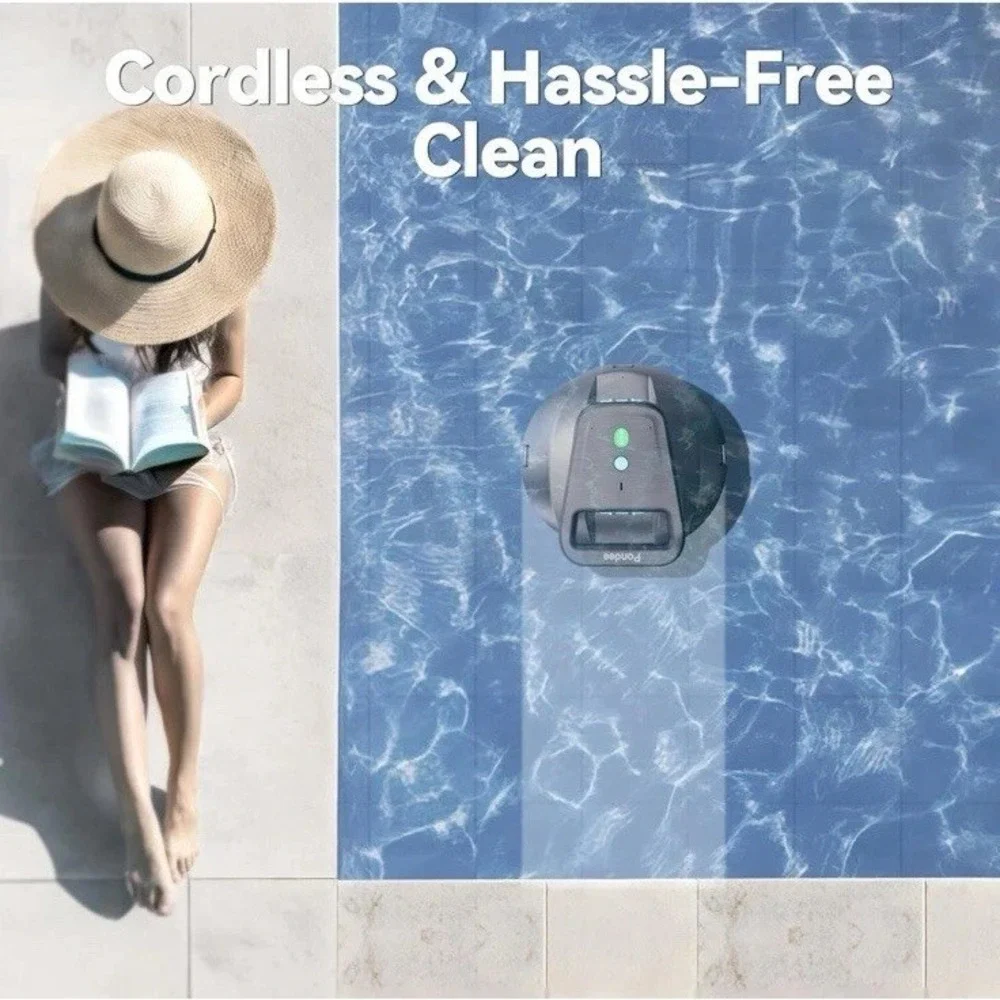 Poundee X1 Robotic‎ Pool Vacuum Cordless Pool Cleaner With 120mins No Charger
